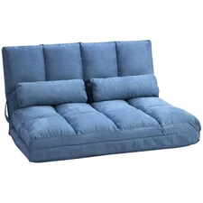 Convertible Floor Sofa Chair,Folding Couch Bed,Guest Chaise Lounge with 2 Pillo