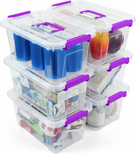 7Qt Storage Bins with Lids,6-Pack Clear Stackable Storage Containers with Lids B