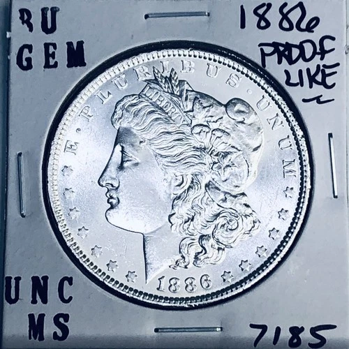 1886 BU GEM MORGAN SILVER DOLLAR UNC MS+++ U.S. MINT RARE COIN 7185