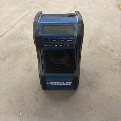 #ad Hercules HH107B 20V DC 120V AC Dual Power Bluetooth Radio Portable Speaker Blue $100.00