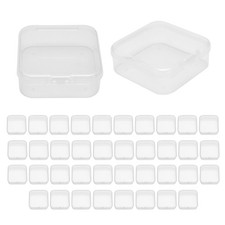 40 Pack Pack Clear Plastic Beads Storage Containers Box with Hinged Lid for4212