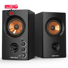 BESTISAN Active Bookshelf Speakers, 50W BT Home 3 SR80, Black