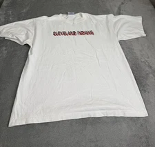 Vintage 90s Cleveland Indians MLB Short Sleeve T Shirt Men’s Size Large White