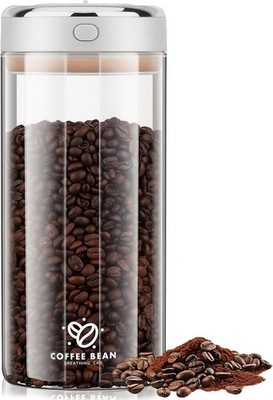 1700ml Luftdicht Kaffeekanister mit CO2 Ventil Borosilikatglas Lebensmittellagerung