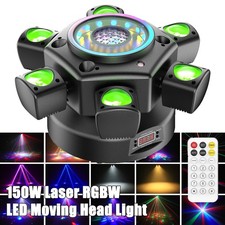 150W Laser RGBW LED Moving Head Light Disco Stage DMX DJ Lighting Beam w/Remote