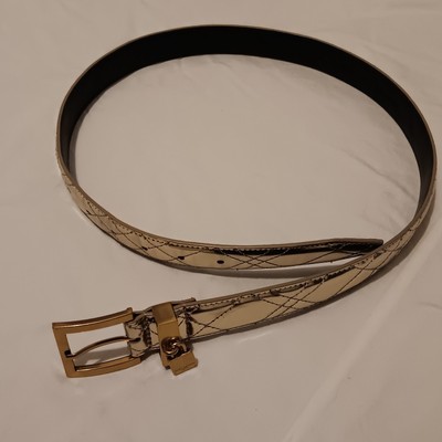 Kurt Geiger Black Leather Belt with Gold Buckle and Padlock Kurt Geiger London Lock Buckle Patent Leather Belt  main image 3