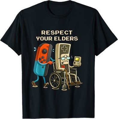 Respect Your Elders Gaming Control Retro Funny Gamer T-Shirt