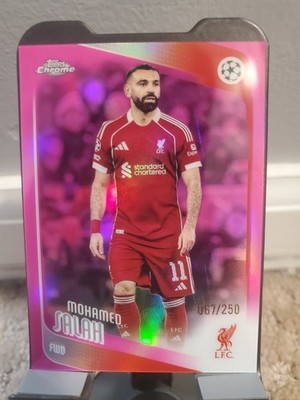 2025-26 Topps Chrome UEFA CC Mohamed Salah Pink Lava Refractor #67/250 Liverpool