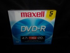 Maxell DVD-R 120 Min Sealed 5 Pack