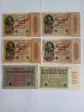6 Reichsbanknoten Papiergeld Geldscheine + 11 Wertpapier  Belege Klassik alt