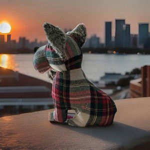 Scottish Terrier Shaped Tartan Fabric Door Stop