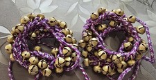 50 50 Bells Ghungroo Braided in Cotton Cord Anklet Pair Kathak Classical Dance