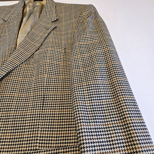 VTG Roundtree Yorke Tweed Blazer Men 44L Sport Coat Houndstooth Wool Jacket - Picture 13 of 21