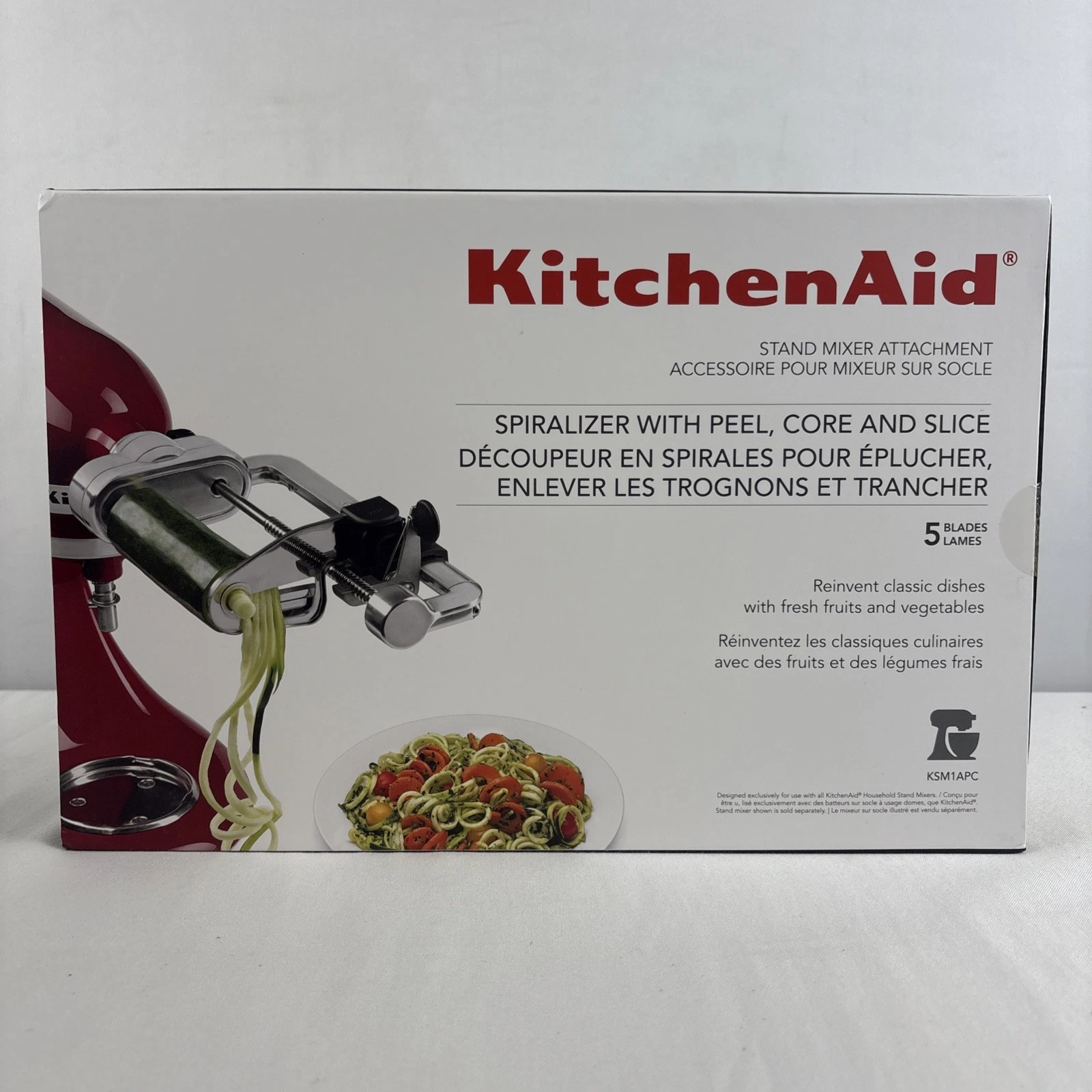 KitchenAid Attachment Spiralizer With Peel, Core And Slice KSM1APC NEW In Box