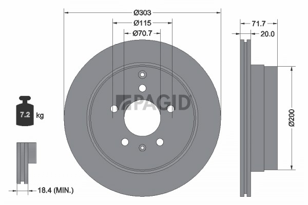 2X Pagid Bremsscheibe InnenbelüFtet Ø303Mm FüR Opel Antara L07 Chevrolet-image