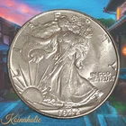 1942 Walking Liberty Silver Half Dollar, Mint State, Brilliant Uncirculated 90%
