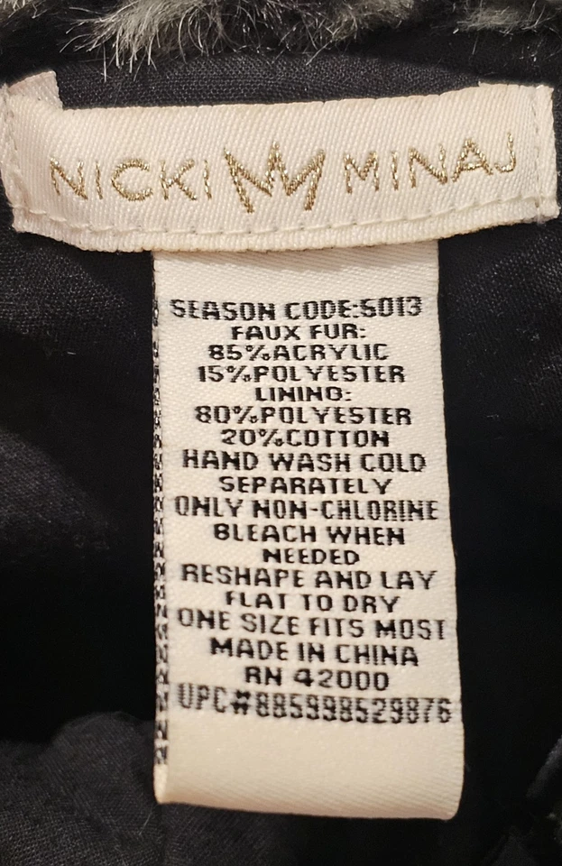 Nicki Minaj Faux Fur Leopard Print Aviator Hat 5013 - Image 2 of 4