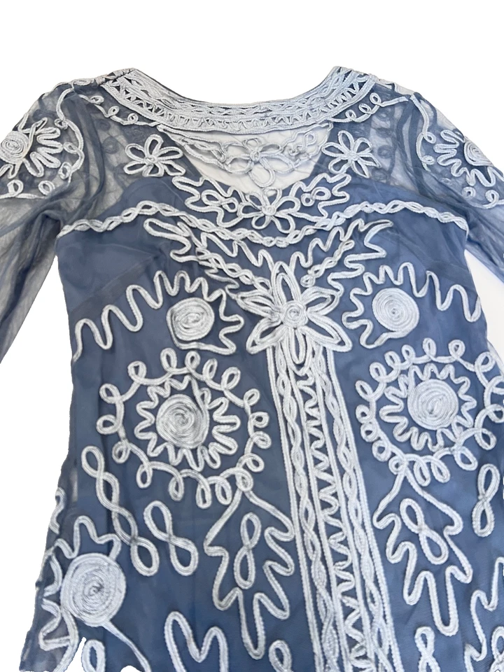 JS Collections Short Sleeve Soutache Cocktail Dress Women's sz 8 - Image 3 of 4