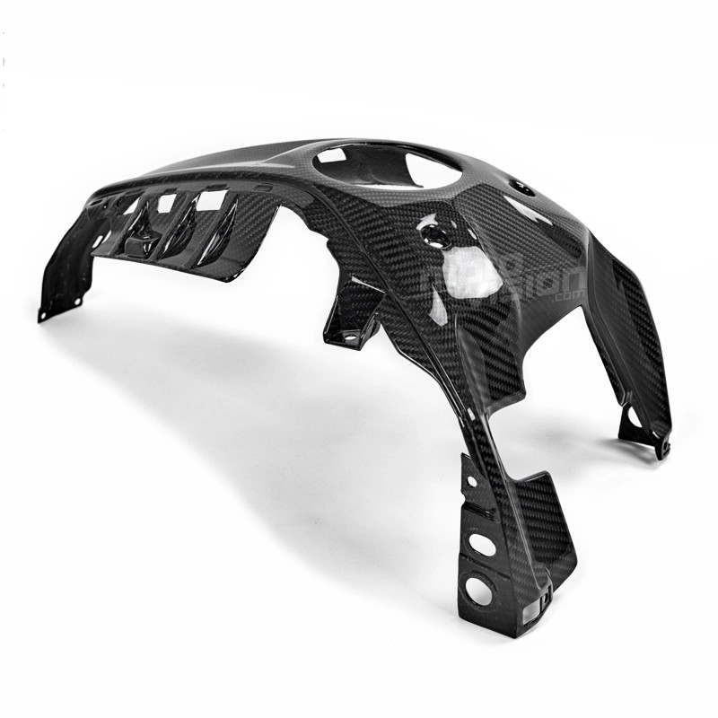 Carbone réservoir MT07 cache central moto Yamaha 2018 2019 2020 verni