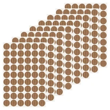 432 Pcs Dia. 21mm/0.8" Hole Cover Stickers, Striped Wood