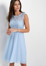 FREEMANS Lace Midi Dress in Baby Blue UK 24 Plus (fm228-13)