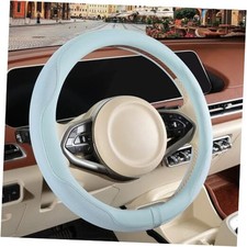 Nappa Leather Blue Steering Wheel Cover, Advanced Microfiber Leather Non-Slip