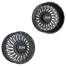 24x8.25 Xm Off-road Xm-901 Black Milled Forddodge Dually Wheels 10x225 Set Of 6