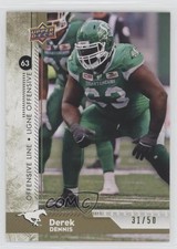 2018 Upper Deck CFL Gold 31/50 Derek Dennis #158 0nr3