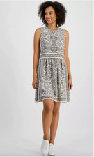 *NWT* Nautica Jeans-Love Knot Sleeveless Dress-Sz 16-Paisley/Ivory/Tan MSRP$119.