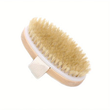 Natural Bristle Body SPA Brush for Wet and Dry Skin, Soft Bath Massager for Home