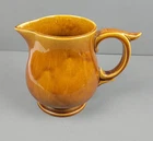 Vintage MCM McCoy Pottery Brown Scroll Handle Pitcher 1940-60 Mark 7.5" Tall