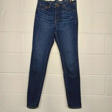 SPANX Slim X Skinny Jeans Mid Rise Womens 30x30 Dark Blue Wash