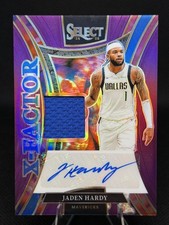 2024 Select X-Factor Signatures Jaden Hardy Purple Prizm /99 (AU, G-U MEM)