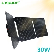 30W 5V Foldable Portable Solar Panel USB Type-C Charger for RV Car Boat Camping