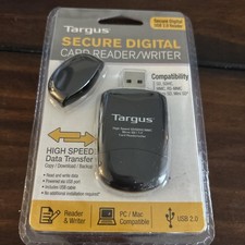 Targus Secure Digital SD Card Reader Writer USB 2.0 High Speed For PC/Mac, BN