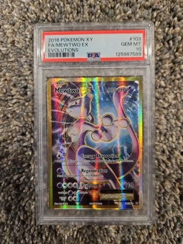 Pokémon TCG Mewtwo EX 103/108 Full Art Holo Ultra Rare Evolutions PSA 10