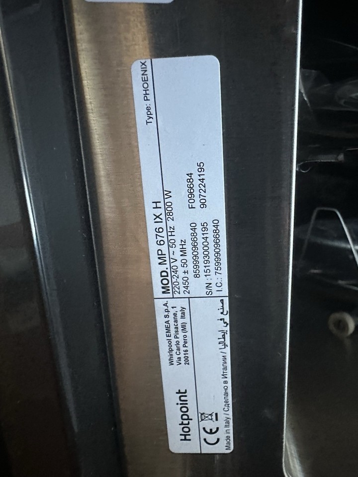 Hotpoint Microwave Oven MOD MP 676 IX H | eBay UK