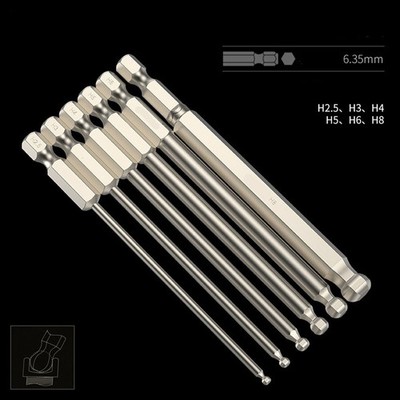 Screwdriver Bit Hand Tools High Precision Metric Hex Bit 6.35mm ( 1/4 Inch )hex
