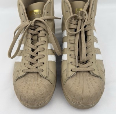 Adidas Pro Model Mid Beige Leather High Top Sneakers Mens Sz 7 Adidas Pro Model Mid Beige Leather High Top Sneakers Mens Sz  main image 2