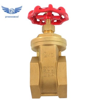 2-1/2'' NPT Brass Gate Valve, Heavy Duty Female Thread Manual Rotary Sluice Valve