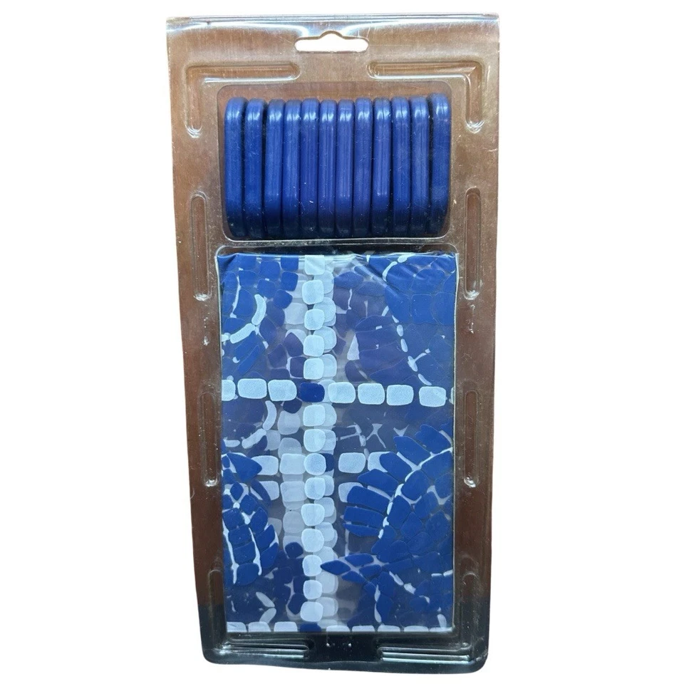 复古 Royal Crest 豪华优质乙烯基防水浴帘戒指套装 — 第 2/3 张图片