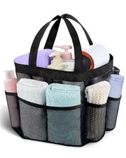 Mesh Shower Caddy Portable - 9 Pockets, Bag for Dorm 10227, Black