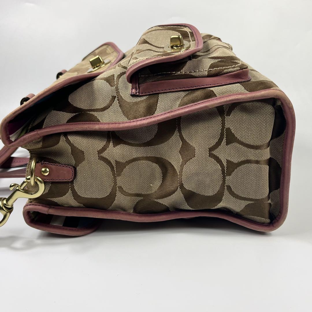 COACH Legacy 65th 2way Handbag Shoulder Bag Pink Turnlock