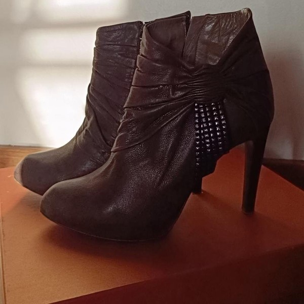 Women Baldinini Ankle Boots Brown Leather 37