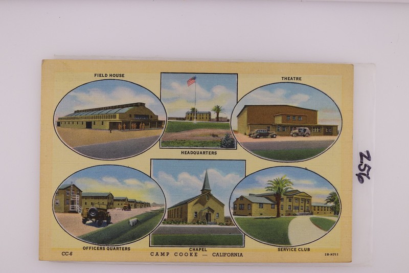 Camp Cooke CA Military Base Views Chapel Theatre 1942 Linen Postcard