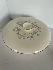 Vtg Homer Laughlin Rhythm China Covered Serving Bowl Pink Grey Black D56N5