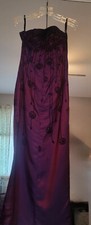 Jessica McClintock SZ 7 Gunne Sax STRAPLESS Purple Blue Overlay VTG 2001       