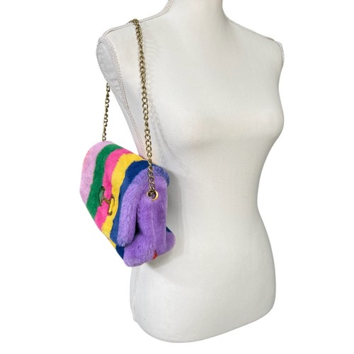 Boden Schultertasche Regenbogen Kunstfell Kette mit goldenen Horsebit Details - Bild 2 von 8