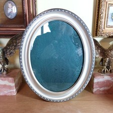 Antica Cornice Portafoto Argento 800 anni 60 x foto cm 18x24 Forma ovale Nuova