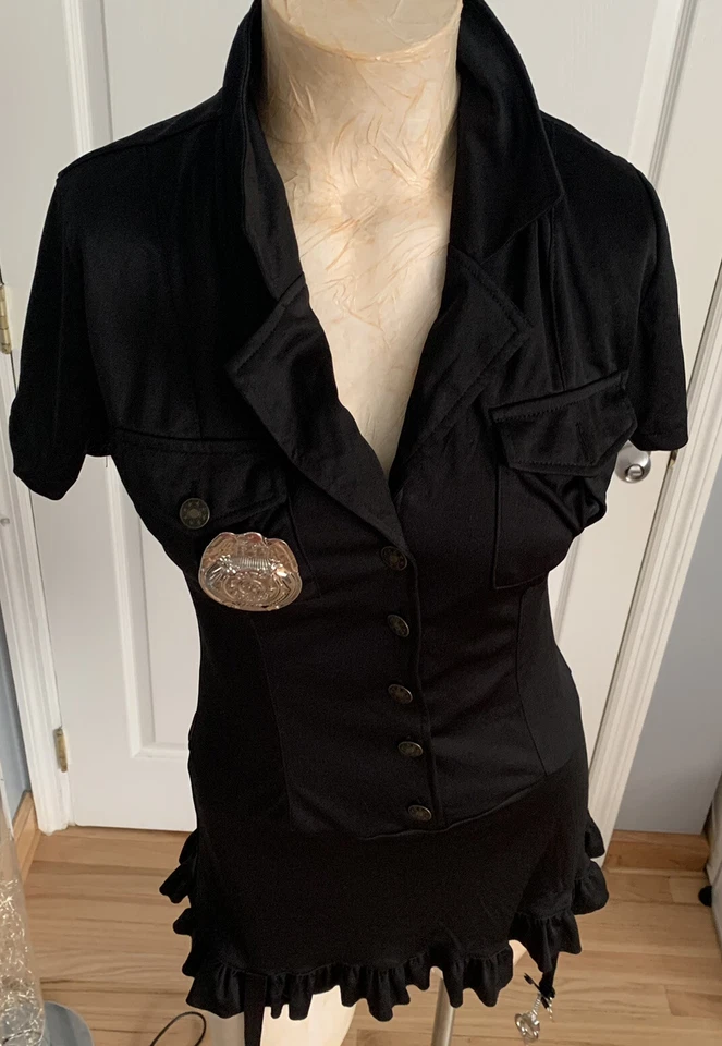 Vestido de policía malo policía mujer adulta talla S disfraz de Halloween sexy pierna de oficial Avenu Foto 3 de 4